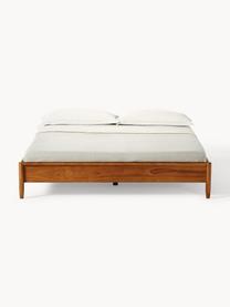 Houten bed Windsor van grenenhout, Massief grenenhout, FSC-gecertificeerd, Grenenhout, donker, B 140 x L 200 cm