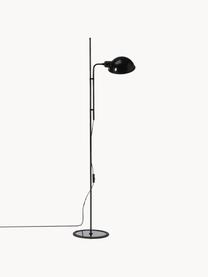 Kleine Stehlampe Funiculí mit verstellbarem Lampenschirm, Lampenschirm: Aluminium, beschichtet, Schwarz, glänzend, H 135 cm