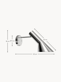 Aplique AJ, Acero inoxidable, Plateado, An 32 x Al 18 cm