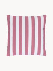 Gestreifte Kissenhülle Timon, 100% Baumwolle, Pink, Weiß, B 40 x L 40 cm