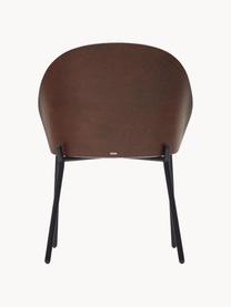 Krzesło tapicerowane z aksamitu Eamy, Tapicerka: aksamit (100% poliester) , Nogi: metal galwanizowany, Beżowy aksamit, czarny, S 55 x G 53 cm