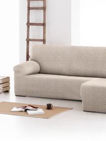 Copertura divano angolare Roc, 55% poliestere, 35% cotone, 10% elastomero, Color crema, Larg. 360 x Alt. 180 cm, chaise-longue a destra