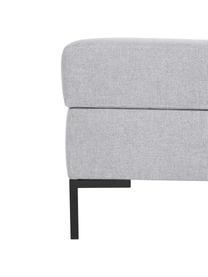 Sofa-Hocker Luna mit Stauraum, Bezug: 100% Polyester, Oeko-Tex , Gestell: Massives Buchenholz, Schi, Füße: Metall, galvanisiert, Webstoff Grau, B 77 x T 77 cm