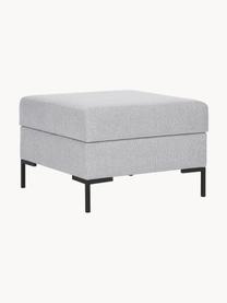 Sofa-Hocker Luna mit Stauraum, Bezug: 100 % Polyester, Oeko-Tex, Gestell: Massives Buchenholz, Schi, Füße: Metall, galvanisiert Das , Webstoff Hellgrau, Schwarz, B 77 x H 49 cm