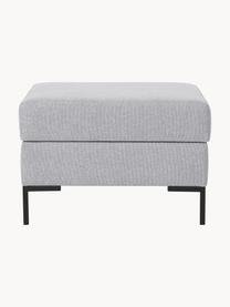 Sofa-Hocker Luna mit Stauraum, Bezug: 100 % Polyester Der strap, Gestell: Massives Buchenholz, Schi, Füße: Metall, galvanisiert Das , Webstoff Hellgrau, Schwarz, B 77 x H 49 cm