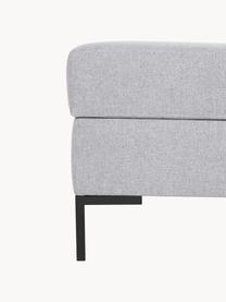 Sofa-Hocker Luna mit Stauraum, Bezug: 100 % Polyester Der strap, Gestell: Massives Buchenholz, Schi, Füße: Metall, galvanisiert Das , Webstoff Hellgrau, Schwarz, B 77 x H 49 cm