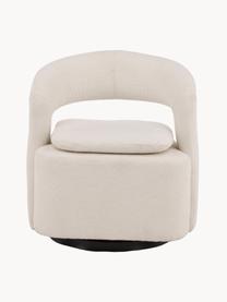 Fauteuil pivotant en tissu bouclé Laurel, Tissu bouclé blanc crème, larg. 69 x haut. 75 cm