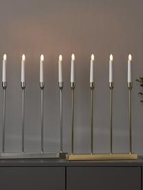 Candelabro con funzione timer Lottie, Candelabro: metallo rivestito, Argentato, bianco, Larg. 33 x Alt. 48 cm