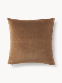 Housse de coussin en velours Wilda, Tons taupe, larg. 50 x long. 50 cm