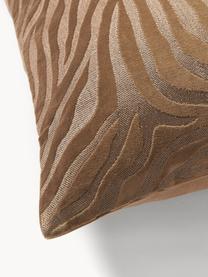 Poszewka na poduszkę z aksamitu Wilda, Odcienie taupe, S 50 x D 50 cm
