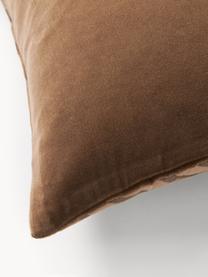 Poszewka na poduszkę z aksamitu Wilda, Odcienie taupe, S 50 x D 50 cm