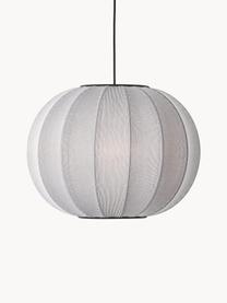 Hanglamp Knit-Wit, Lampenkap: kunstvezel, Decoratie: gecoat metaal, Lichtgrijs, Ø 45 x H 36 cm