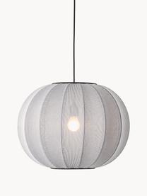 Hanglamp Knit-Wit, Lampenkap: kunstvezel, Decoratie: gecoat metaal, Lichtgrijs, Ø 45 x H 36 cm