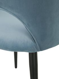 Chaise rembourrée velours bleu Rachel, Velours bleu ciel