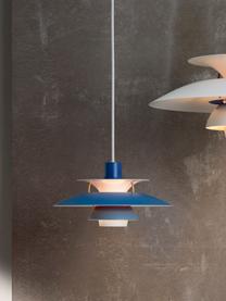 Lámpara de techo PH 5, tamaños diferentes, Cable: cubierto en tela, Tonos azules, dorado, Ø 50 x Al 27 cm