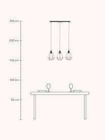 Lámpara de techo Wire, Anclaje: metal, Cable: plástico, Negro, An 75 x Al 25 cm