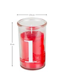Set 4 candele dell'Avvento Numero, Contenitore: vetro, Rosso, Ø 6 x Alt. 10 cm