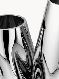 Grote mondgeblazen glazen vaas Mirror, Zilverkleurig, Ø 20 x H 35 cm