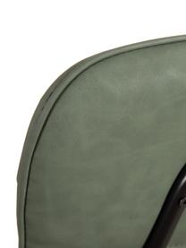 Silla tapizada en cuero sintético Iskia, apilable, Tapizado: cuero sintético (95% poli, Estructura: aglomerado, Patas: metal, Verde, negro, An 54 x F 49 cm