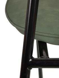 Silla tapizada en cuero sintético Iskia, apilable, Tapizado: cuero sintético (95% poli, Estructura: aglomerado, Patas: metal, Verde, negro, An 54 x F 49 cm