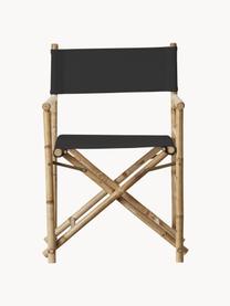 Silla de bambú para exterior con cojín de asiento Mandisa, Estructura: madera de bambú, Funda: lona, Bambú, negro, An 58 x F 44 cm