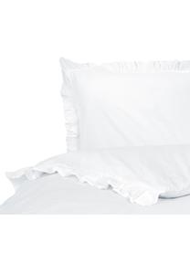 Baumwollperkal-Bettwäsche Deauville mit Rüschen in Weiß, Webart: Perkal Fadendichte 200 TC, Weiß, 135 x 200 cm + 1 Kissen 80 x 80 cm