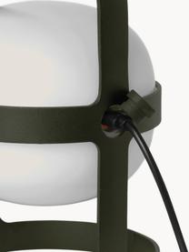 Mobiele lamp op zonne-energie Soft Spot, Lampenkap: kunststof, Frame: gepoedercoat staal, Olijfgroen, Ø 12 x H 19 cm