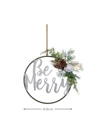 Decoratieve hanger Be Merry, Metaal, kunststof, kegel, Groen, zilverkleurig, Ø 36 cm