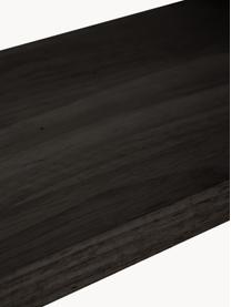 Wandregal Forno mit Lederriemen, Regalbrett: Gummiholz, lackiert, Riemen: Leder, Gummibaumholz, schwarz lackiert, B 80 x T 20 cm