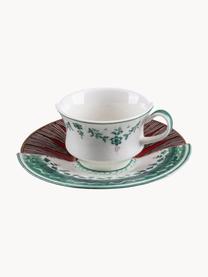 Designer Fine Bone China Kaffeetasse Hybrid mit Untertasse, Fine Bone China, Mehrfarbig, Ø 7 x H 5 cm, 100 ml