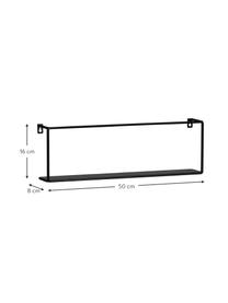 Metall-Wandregal Meert, Metall, beschichtet, Schwarz, B 50 x H 16 cm