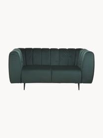 Sofa z aksamitu Shel (2-osobowa), Tapicerka: 100% aksamit poliestrowy , Stelaż: drewno liściaste, drewno , Nogi: metal powlekany, Ciemnozielony aksamit, S 170 x G 95 cm