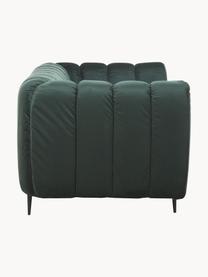 Sofa z aksamitu Shel (2-osobowa), Tapicerka: 100% aksamit poliestrowy , Stelaż: drewno liściaste, drewno , Nogi: metal powlekany, Ciemnozielony aksamit, S 170 x G 95 cm