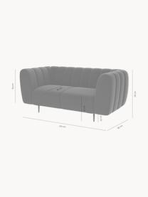 Sofa z aksamitu Shel (2-osobowa), Tapicerka: 100% aksamit poliestrowy , Stelaż: drewno liściaste, drewno , Nogi: metal powlekany, Ciemnozielony aksamit, S 170 x G 95 cm