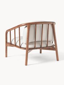 Sillón de madera de roble Balin, Tapizado: 100% poliéster Alta resis, Estructura: madera de roble maciza El, Tejido beige claro, madera de roble oscura, An 79 x Al 73 cm