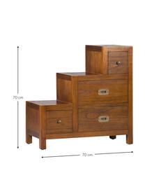 Mueble auxiliar artesanal Star, Marrón, An 70 x Al 70 cm