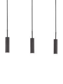 Lámpara de techo regulable LED Stina, Pantalla: metal recubierto, Anclaje: metal recubierto, Cable: cubierto en tela, Negro mate, An 70 x Al 17 cm
