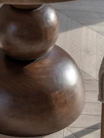 Runder Esstisch Sculpt mit Travertin-Tischplatte, Ø 110 cm, Tischplatte: Travertin, Mangoholz, Beige Travertin, Ø 110 cm