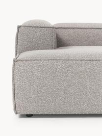 Sofá rinconera longue modular en tejido bouclé Lennon, Tapizado: tejido bouclé (100% polié, Estructura: madera contrachapada de p, Patas: plástico Este producto es, Bouclé gris pardo, An 418 x F 269 cm, chaise longue derecha