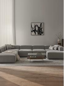 Salon lounge modulable en tissu bouclé Lennon, Bouclé taupe, larg. 418 x prof. 269 cm, méridienne à droite