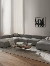 Salon lounge modulable en tissu bouclé Lennon, Bouclé taupe, larg. 418 x prof. 269 cm, méridienne à gauche