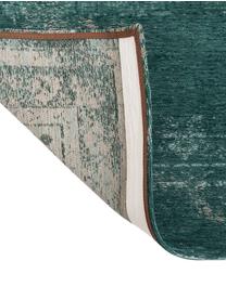 Tapis vintage vert Medaillon, Vert, gris