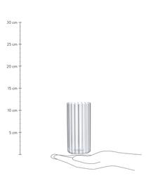 Waterglazen Romantic van borosilicaatglas met groefreliëf, 6 stuks, Borosilicaatglas, Transparant, Ø 6 x H 12 cm, 220 ml