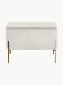 Široká sametová stolička Harper, Světle šedá, zlatá, Š 64 cm, V 44 cm