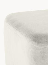 Tabouret large en velours Harper, Gris clair, couleur dorée, larg. 64 x haut. 44 cm