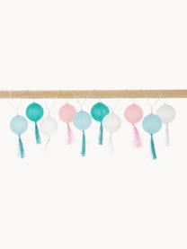 Guirlande lumineuse LED Jolly Tassel, 185 cm, Blanc, rose, tons bleus, long. 185 cm, 10 lampions