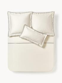 Baumwollsatin-Bettlaken Carlotta, Webart: Satin Fadendichte 300 TC,, Weiss, Hellbeige, B 240 x L 280 cm