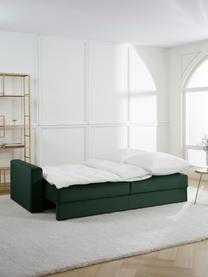 Sofá cama de terciopelo Tasha (3 plazas), con espacio de almacenamiento, Tapizado: terciopelo (100% poliéste, Estructura: madera de pino maciza, ma, Patas: plástico Este producto es, Terciopelo verde oscuro, An 235 x F 100 cm