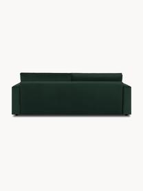 Divano letto 3 posti in velluto  con contenitore Tasha, Rivestimento: velluto (100% poliestere), Struttura: legno di pino massiccio, , Piedini: plastica Questo prodotto , Velluto verde scuro, Larg. 235 x Prof. 100 cm