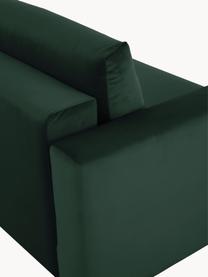 Sofá cama de terciopelo Tasha (3 plazas), con espacio de almacenamiento, Tapizado: terciopelo (100% poliéste, Estructura: madera de pino maciza, ma, Patas: plástico Este producto es, Terciopelo verde oscuro, An 235 x F 100 cm